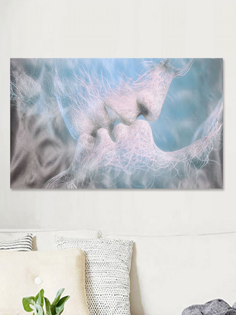 Blue Love Kiss Abstrakt Kunst Lerretsmaleri Veggkunst Bildetrykk Home Decor