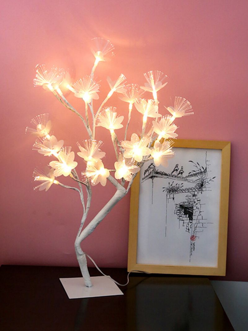 Cherry Blossom Tree Lampe Led Bordlampe Innendørs Kunstig Dekorasjon Opplyst Tre Til Soveromsfest Bryllupskontor