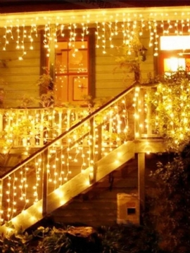 Christmas Garland Led Gardin Icicle String Lights Fairy Light Outdoor Party Dekor