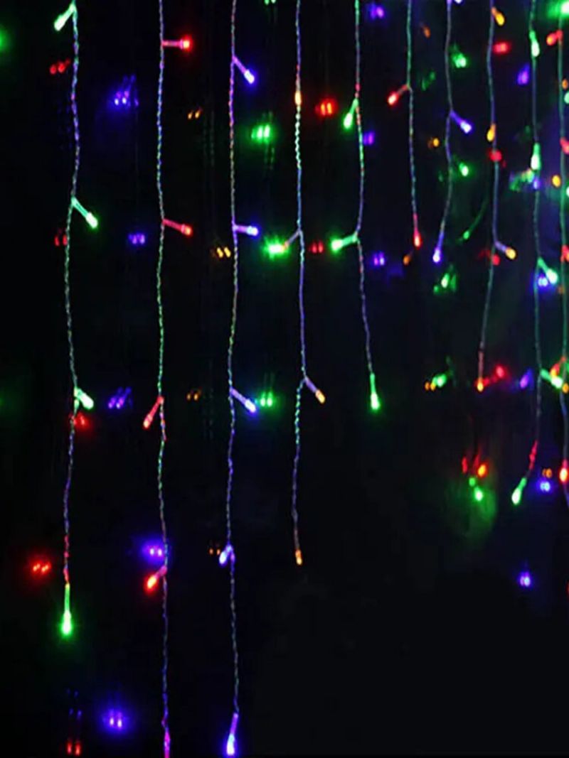 Christmas Garland Led Gardin Icicle String Lights Fairy Light Outdoor Party Dekor