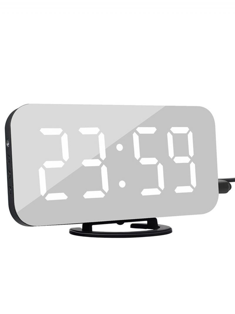 Creative Alarm Clock Led Display Elektronisk Snooze Digital Backlight Mute Mirror