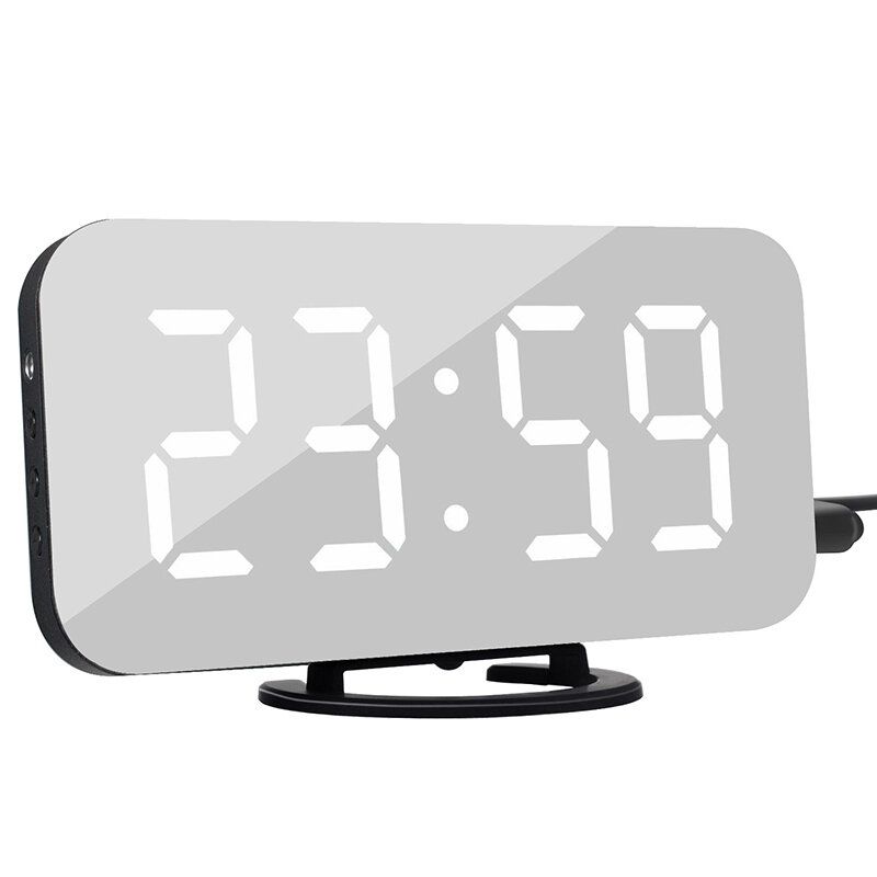 Creative Alarm Clock Led Display Elektronisk Snooze Digital Backlight Mute Mirror