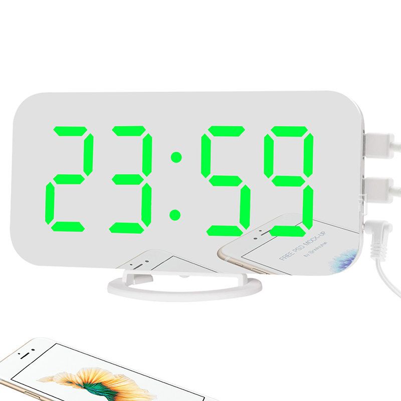 Creative Alarm Clock Led Display Elektronisk Snooze Digital Backlight Mute Mirror