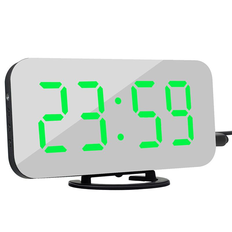 Creative Alarm Clock Led Display Elektronisk Snooze Digital Backlight Mute Mirror