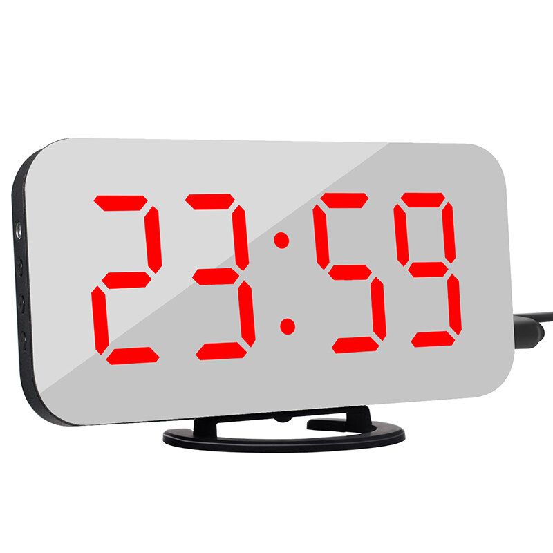 Creative Alarm Clock Led Display Elektronisk Snooze Digital Backlight Mute Mirror