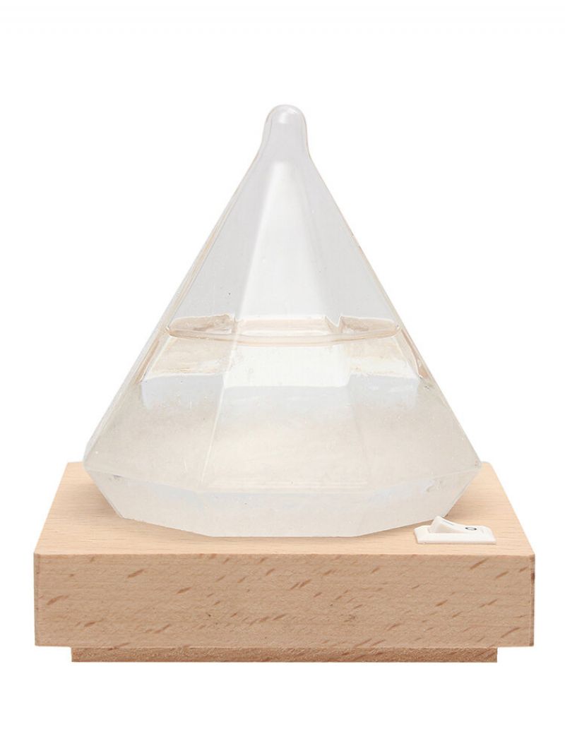 Creative Diamond Shape Storm Glass Med Led Base Novel Weather Forecast Home Decor