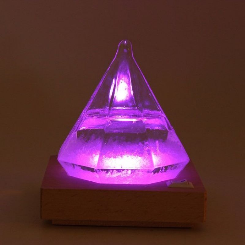 Creative Diamond Shape Storm Glass Med Led Base Novel Weather Forecast Home Decor