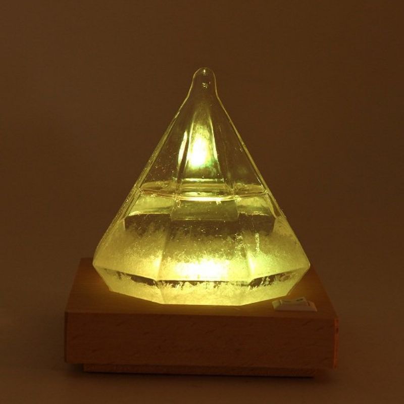 Creative Diamond Shape Storm Glass Med Led Base Novel Weather Forecast Home Decor