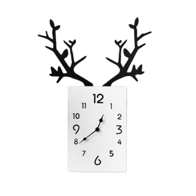 Creative Ins Antler Clock Nordisk Dekorasjon Vegghengende Klokke Med Lydløs Bevegelse Til Stuekontor