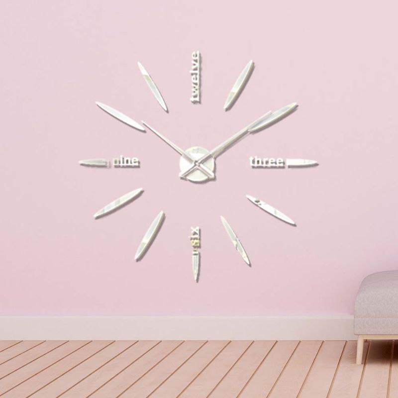 Creative Wall Clock - Diy Large Number With Sticker