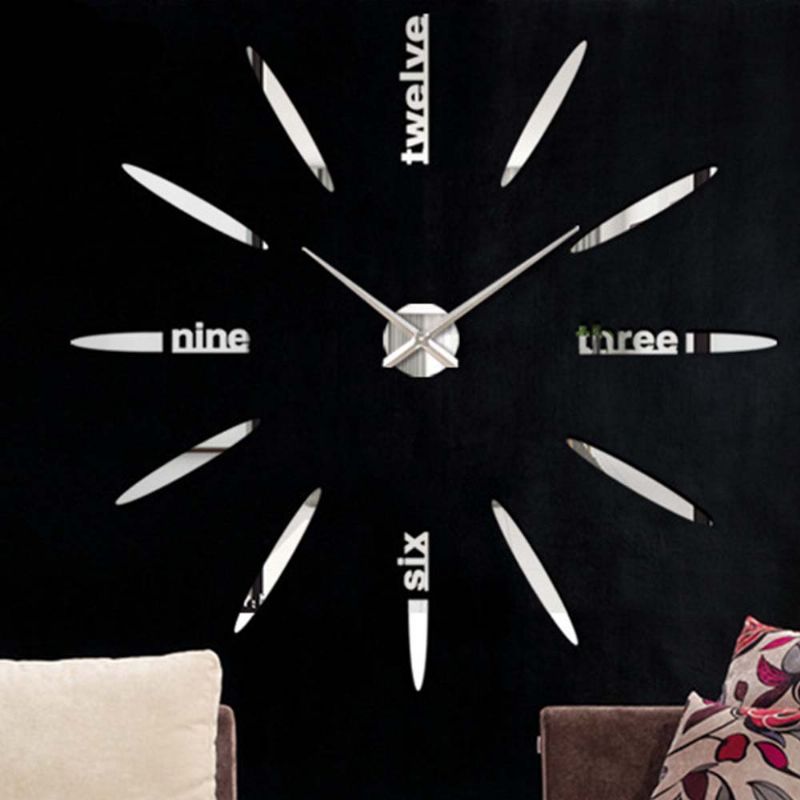 Creative Wall Clock - Diy Large Number With Sticker