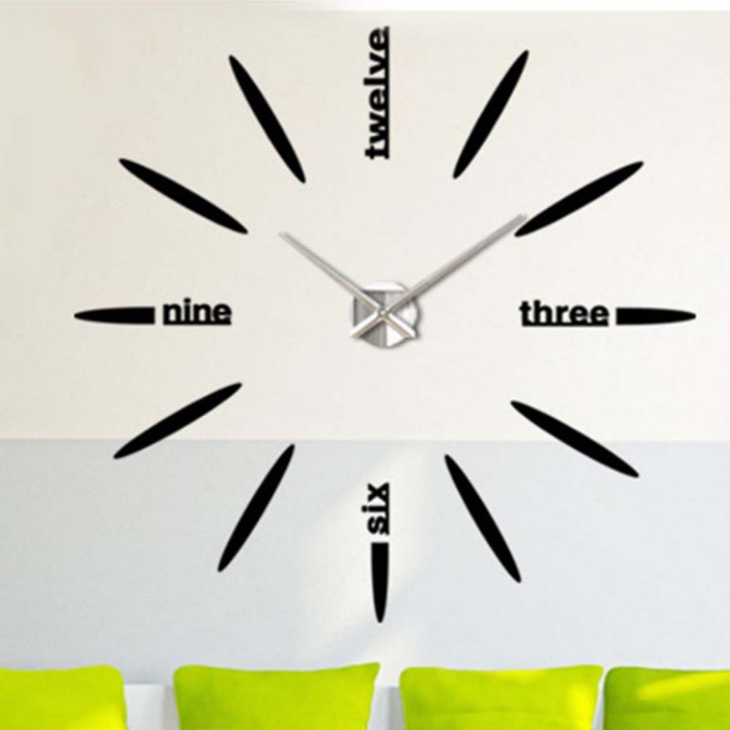 Creative Wall Clock - Diy Large Number With Sticker