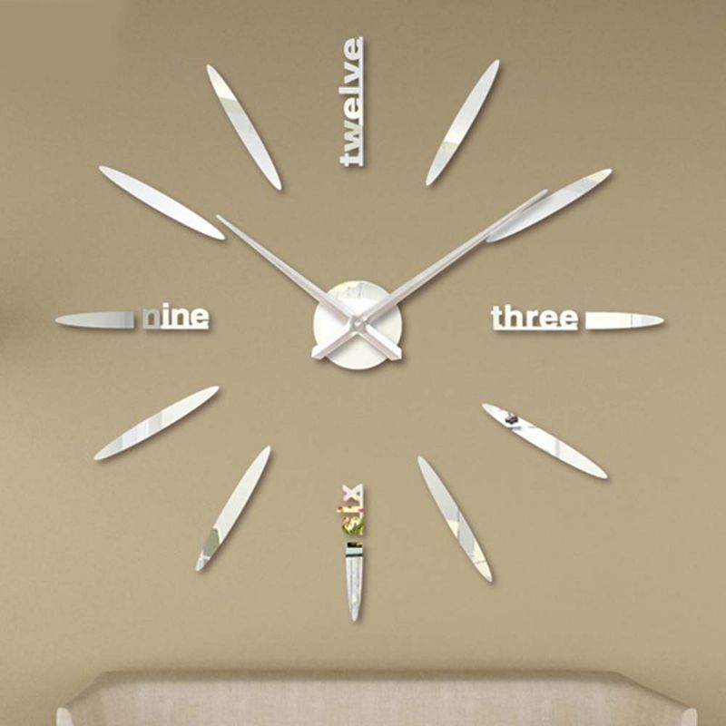 Creative Wall Clock - Diy Large Number With Sticker