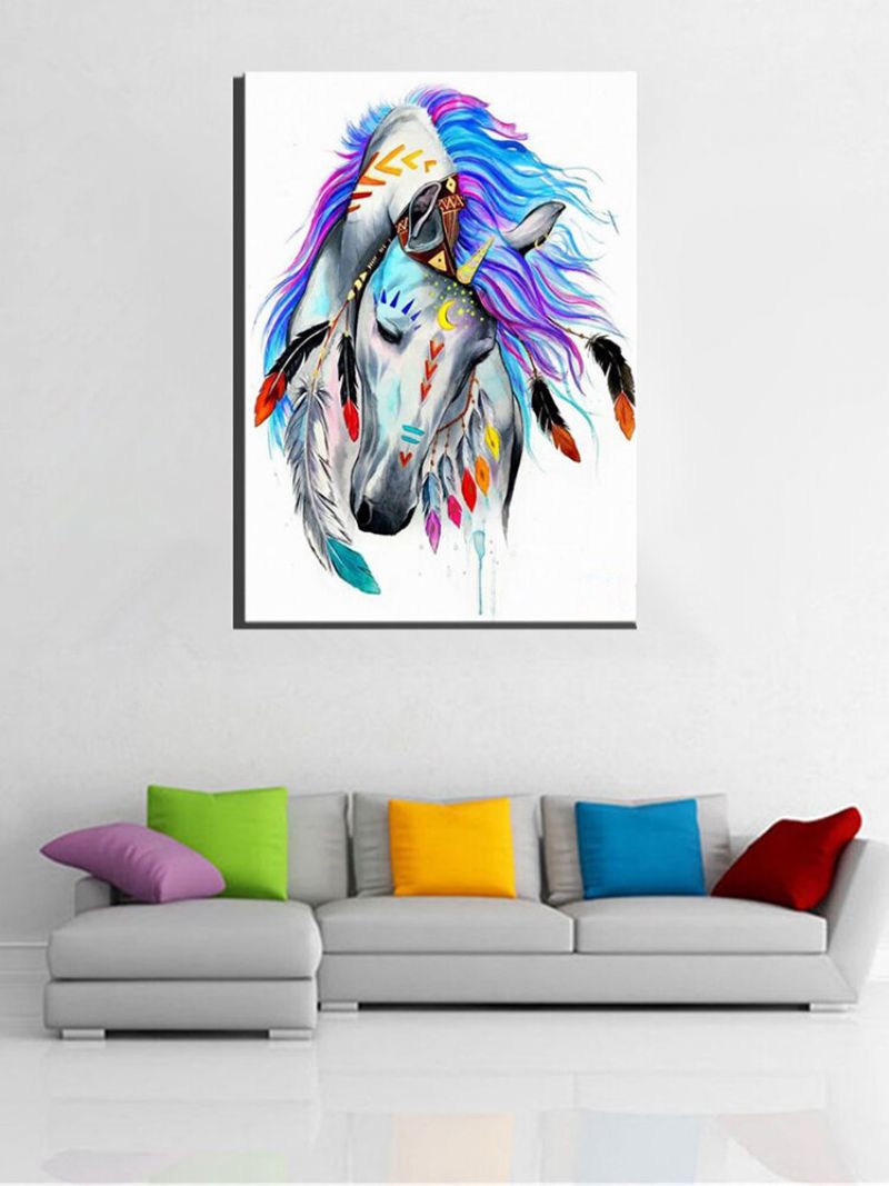 Diy Paint By Number Kit Oljemaleri Indian Horse Wall Art Home Decor Innrammet/rammeløs