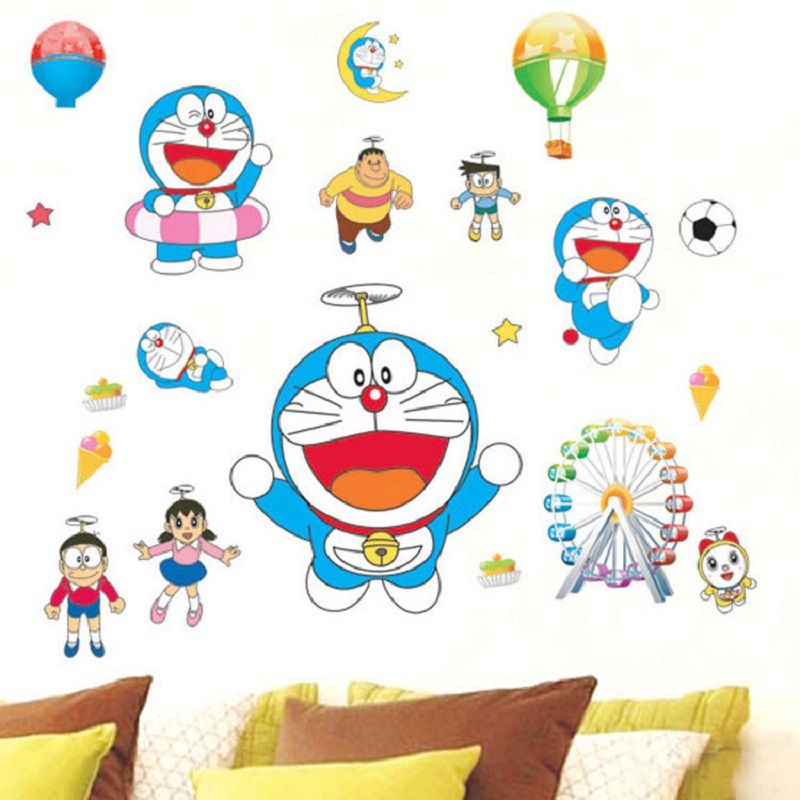 Doraemon Vanntette Klistremerker Dekaler Japansk Anime Tegneserie For Barn Roon Dekorasjon