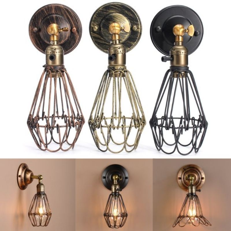 E27 Loft Metal Retro Vintage Rustikk Sconce Vegglampe Edison Lamp Pære Armatur