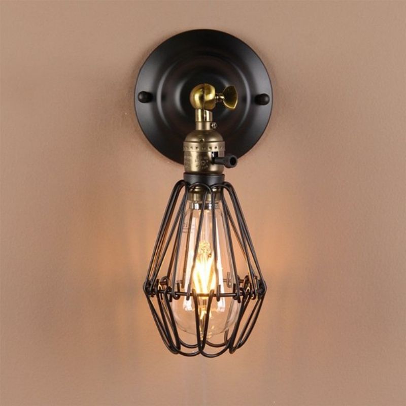 E27 Loft Metal Retro Vintage Rustikk Sconce Vegglampe Edison Lamp Pære Armatur