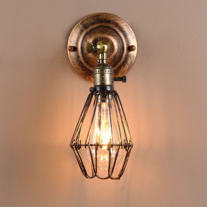 E27 Loft Metal Retro Vintage Rustikk Sconce Vegglampe Edison Lamp Pære Armatur