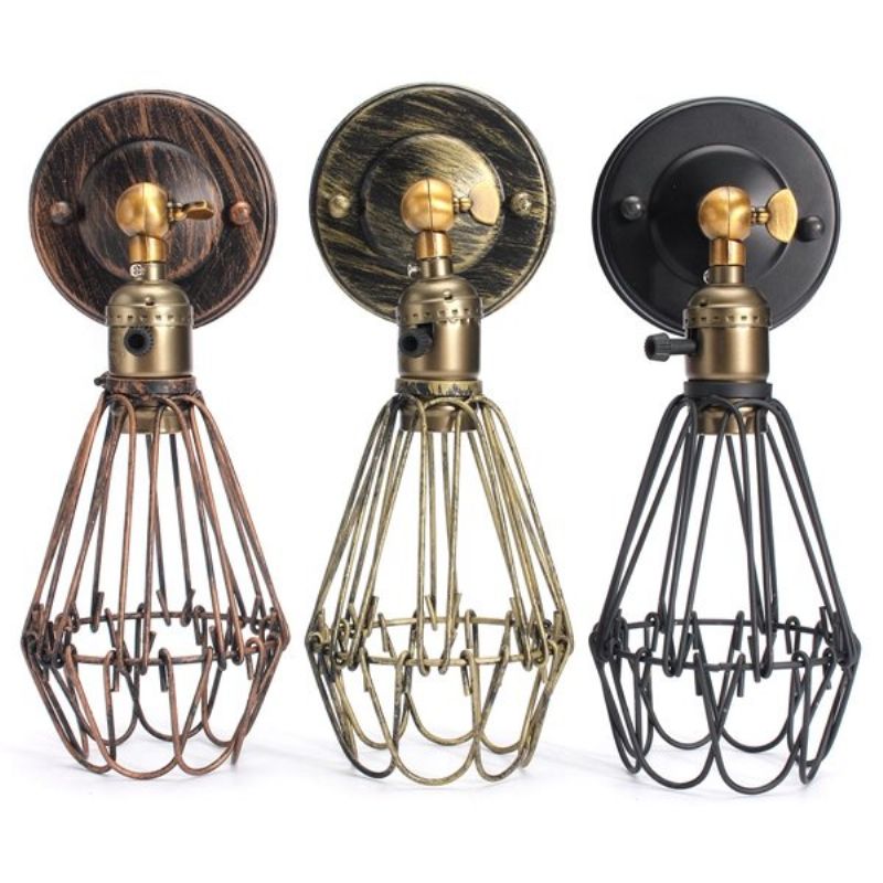 E27 Loft Metal Retro Vintage Rustikk Sconce Vegglampe Edison Lamp Pære Armatur