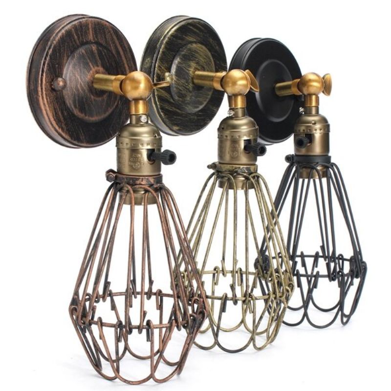 E27 Loft Metal Retro Vintage Rustikk Sconce Vegglampe Edison Lamp Pære Armatur