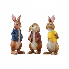 En Familie På Tre Kaniner Med Lyse Farger Og Søtt Ansiktsuttrykk For Håndverk Pargaver Kanin Kreativ Dekorasjon Bursdagsgaver