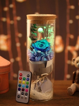 Evig Blomsterønskeflaske Lysende Glassdeksel Kreativ Gave Valentinsdag