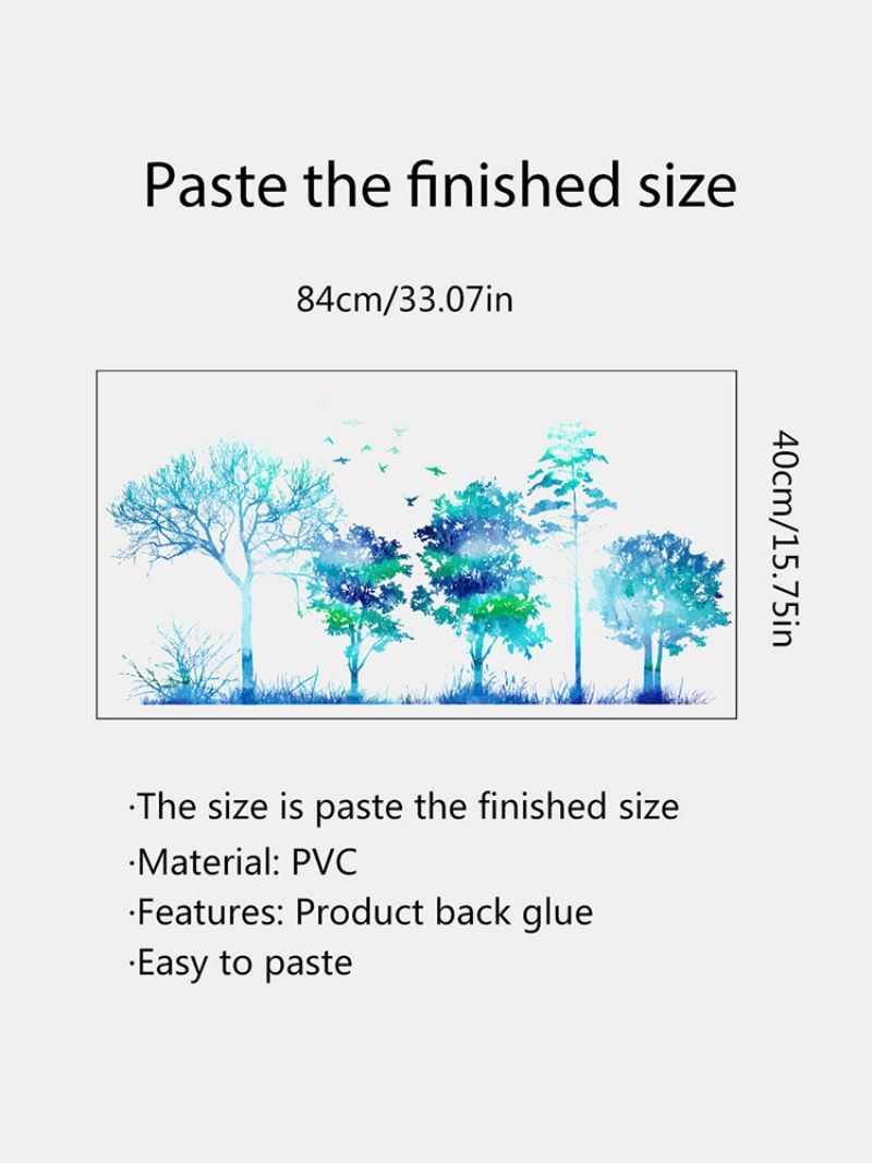 Fargegradient Sammenleggbart Skogtremønster Selvklebende Hjemmeinnredning Stue Soverom Veggkunst Veggklistremerker