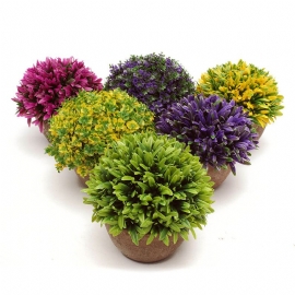 Fargerik Kunstig Topiary Tre Ball Planter Pot Hage Kontor Hjem Innendørs Dekor Blomst