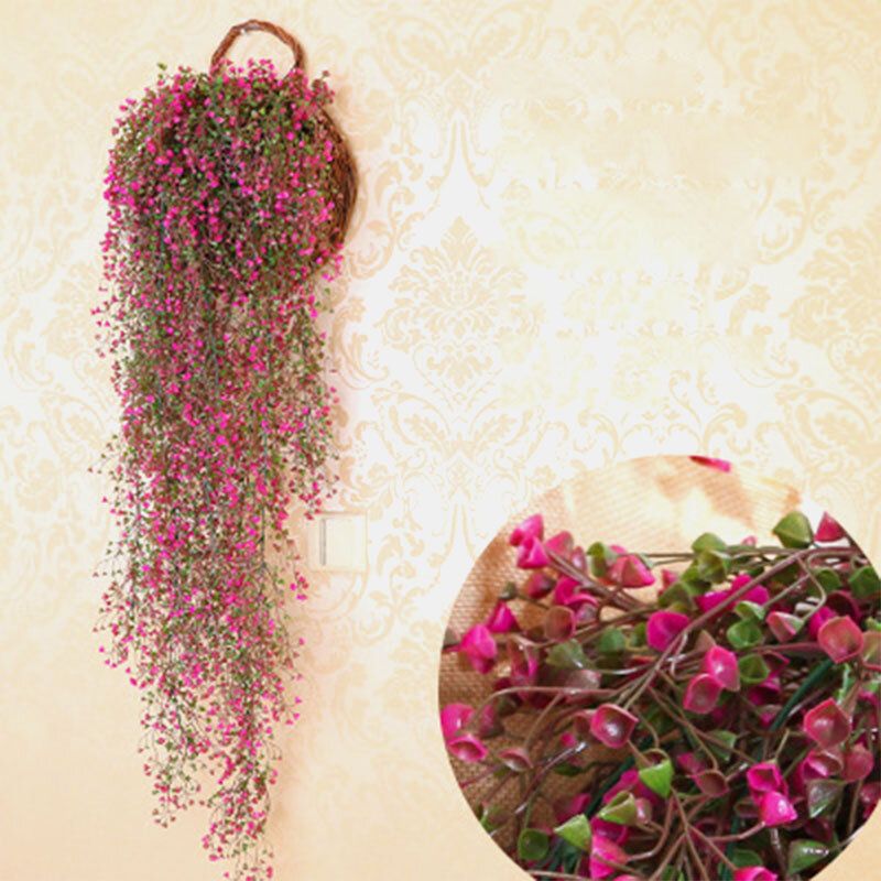 Grønne Planter Flower Vine Decorati Plast Plant Hanging Basket Blomsterdekorasjon Veggoppheng