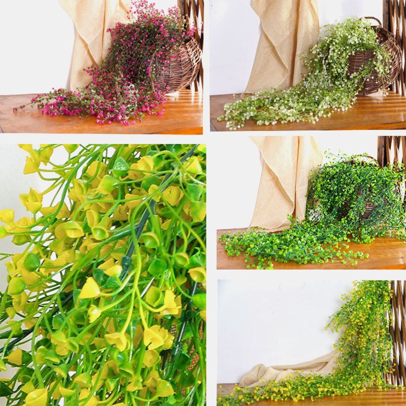 Grønne Planter Flower Vine Decorati Plast Plant Hanging Basket Blomsterdekorasjon Veggoppheng