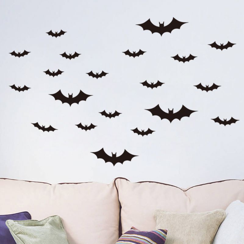 Halloween Diy Pvc Bat Wall Sticker Decal Home Decoration Baby Room Wallpaper For Kids