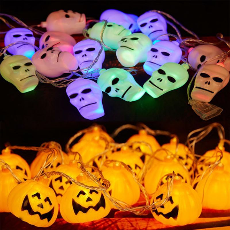 Halloween Ghost Pumpkin Fargerike String Lights Hage Gårdsplass Haunted House Bar Feriedekorasjon