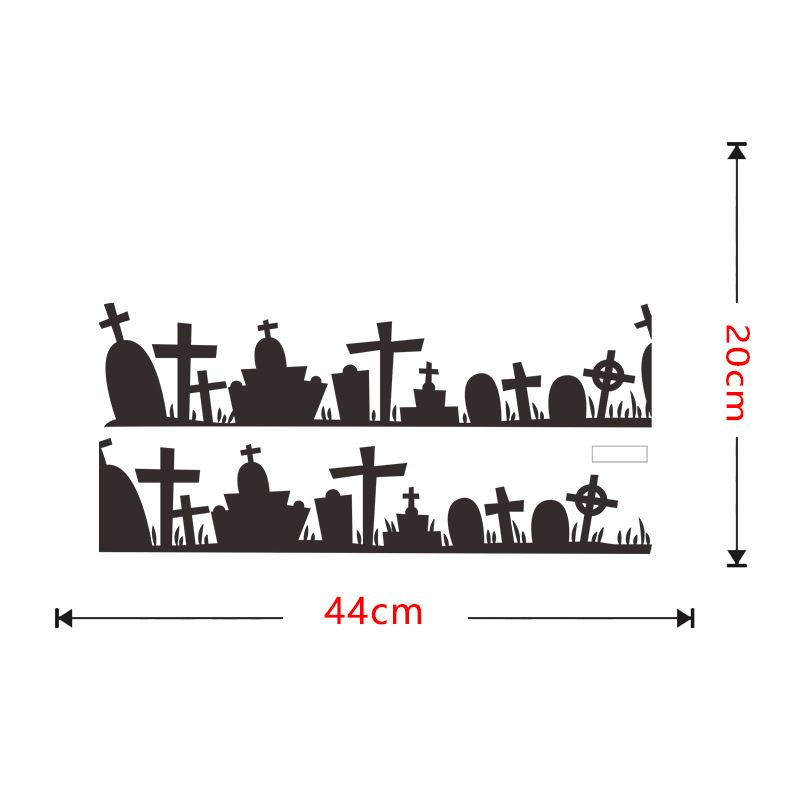 Halloween Skremmende Skallegravveggklistremerke Utstillingsvindudekorasjonsklistremerke