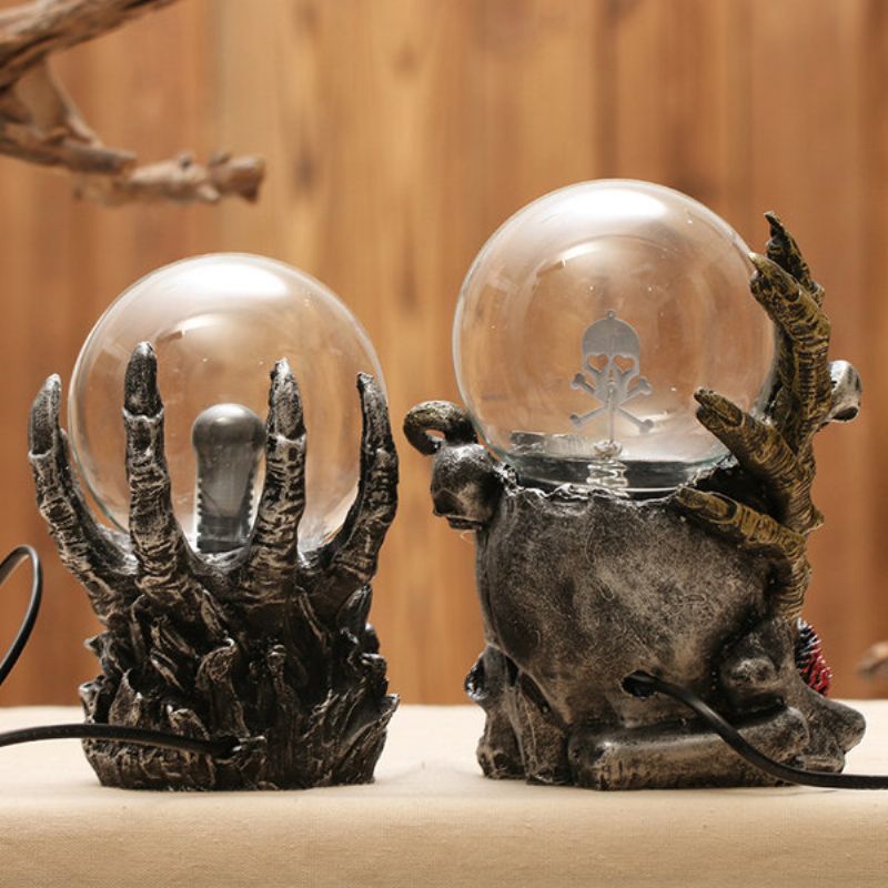 Halloween Skull Magic Ball Morsom Nattlys Kreativ Elektrostatisk Induksjonslampe Home Decor