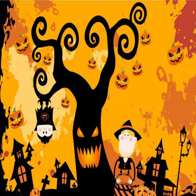 Halloween Wall Stickers Glass Paste Hawk House Horror Spider Wizard Holiday Decoration