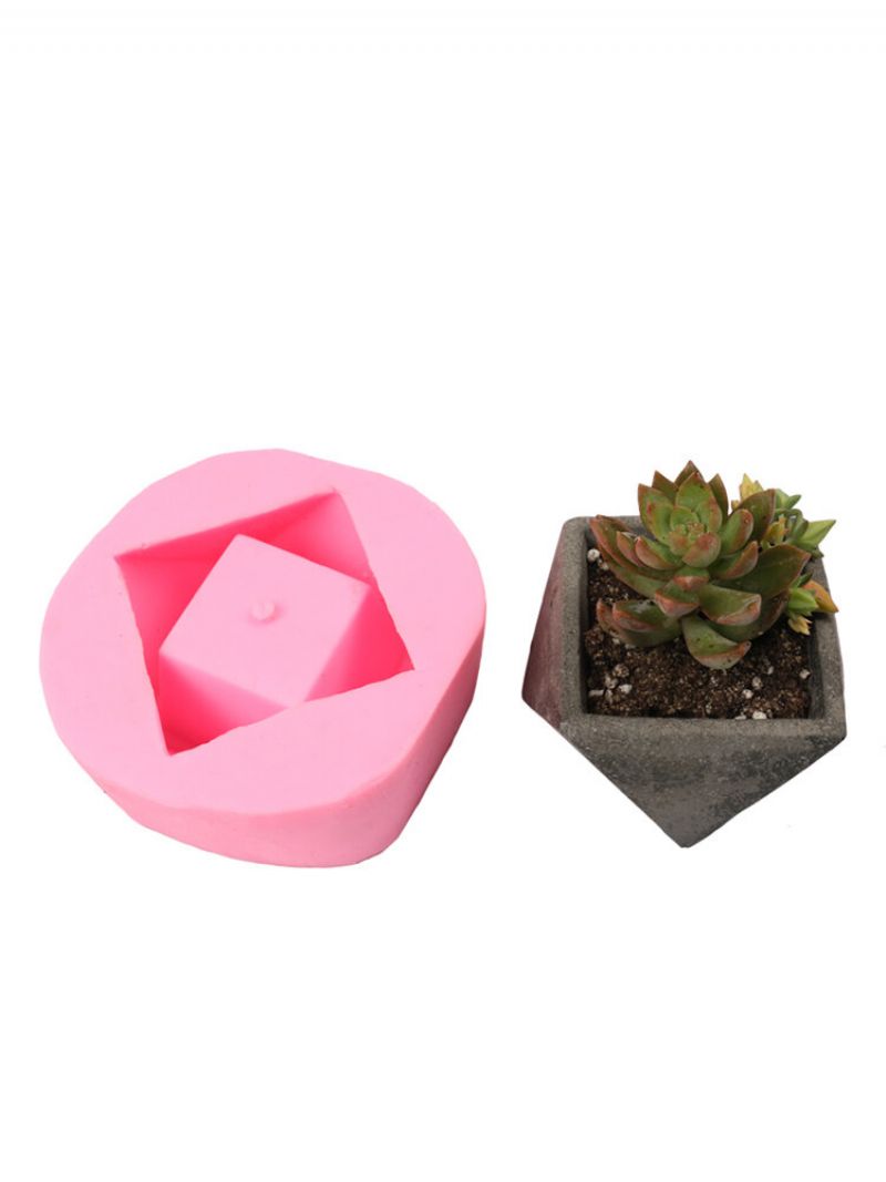 Håndlaget 3d Geometrisk Silikon Blomsterpotteform Betong Sukkulent Planter Mold