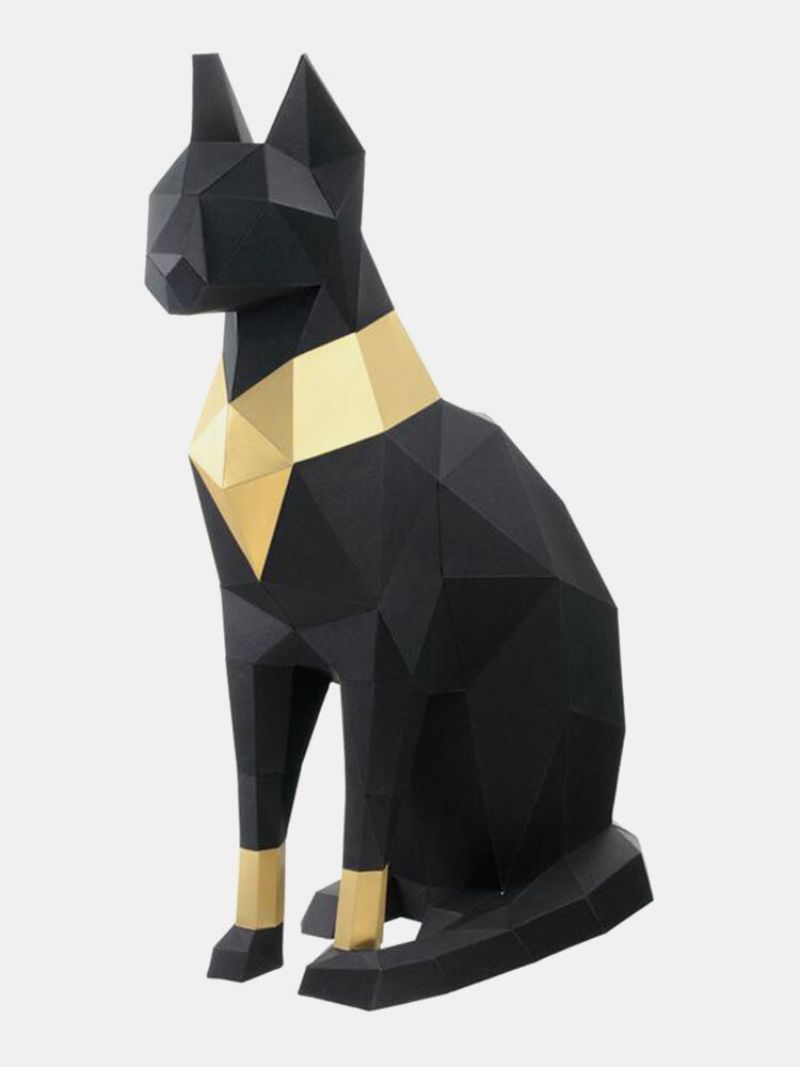 Håndlaget Diy Egyptian Cat God Bastet 3d Papir Modell Hjemmeinnredning Stue Kontordekor Diy Craft Model Puslespill Pedagogisk Barn Lekegave Gave