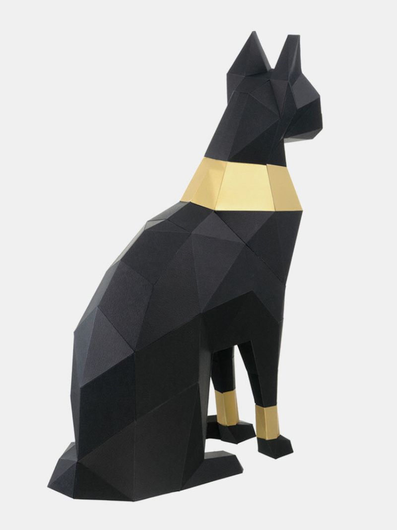 Håndlaget Diy Egyptian Cat God Bastet 3d Papir Modell Hjemmeinnredning Stue Kontordekor Diy Craft Model Puslespill Pedagogisk Barn Lekegave Gave