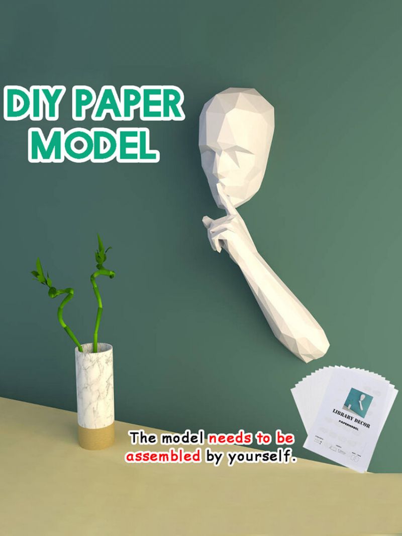 Håndlaget Diy The Silent Person 3d Paper Model Home Decor Stue Kontor Diy Craft Puslespill Pedagogisk Barn Lekegave Gave