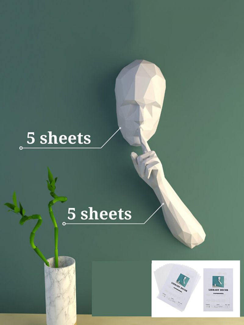 Håndlaget Diy The Silent Person 3d Paper Model Home Decor Stue Kontor Diy Craft Puslespill Pedagogisk Barn Lekegave Gave