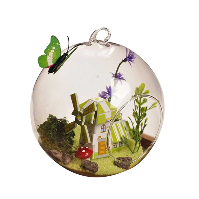 Hengende Glass Terrarium Miniatyr Husdekorasjon For House Office Roomgift