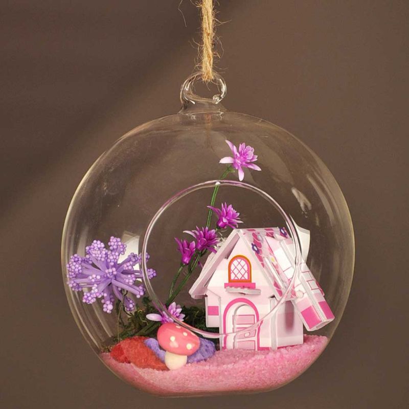 Hengende Glass Terrarium Miniatyr Husdekorasjon For House Office Roomgift