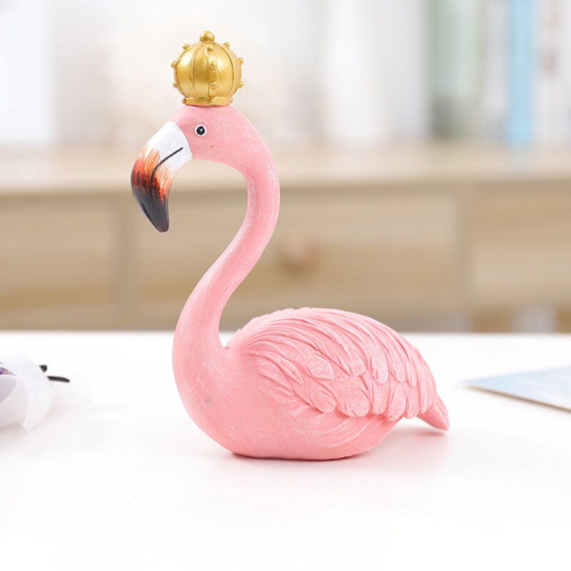 Ins Mote Skrivebord Dekorasjon Big Flamingo Ornamenter Dekorative Figurer Home Decor Resin Craft