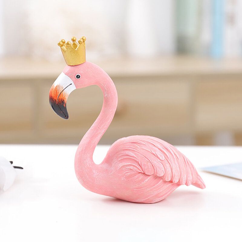 Ins Mote Skrivebord Dekorasjon Big Flamingo Ornamenter Dekorative Figurer Home Decor Resin Craft