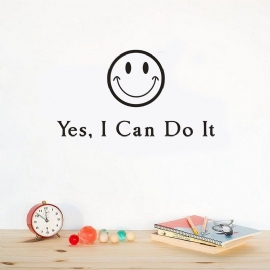 Inspirerende Sitat I Can Do It Smile Wall Stickers Study Decoration Wallpaper