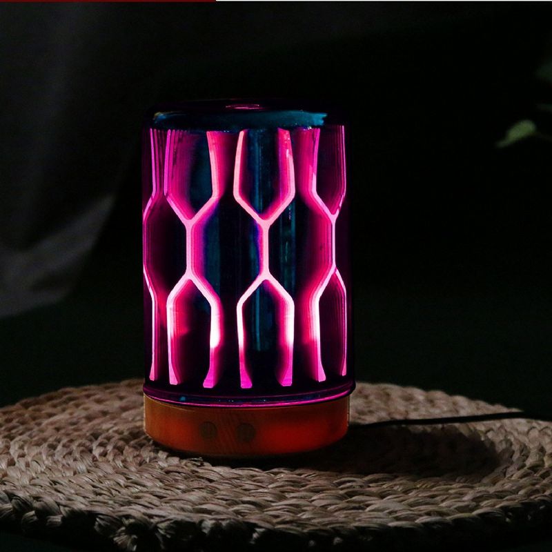 Klassisk Stil 3d Luftfukter Aromaterapi Lampe Glass Diffuser Fargeskiftende Nattlys