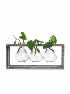 Kreativ Enkel Stil Glass Tre Plante Vase Hjem Dekorativ Planter