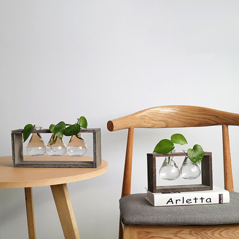 Kreativ Enkel Stil Glass Tre Plante Vase Hjem Dekorativ Planter