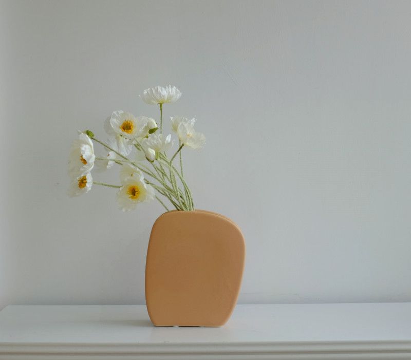 Kreativ Flat Geometrisk Morandi Sandwich Keramisk Vase Blomsterarrangement Kunstdekorasjon Villamodell Hus Myk Dekorasjon