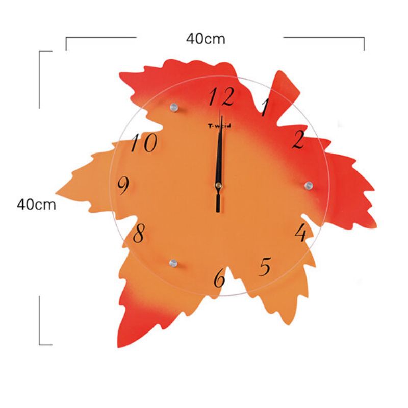 Kreative 3d-veggklokker Bladform Stueklokke Hjemmeinnredning